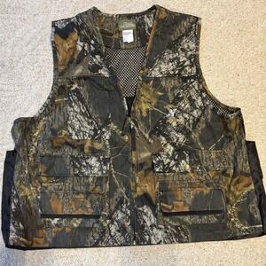 Quail Unlimited Dove Hunter Camo Vest Men's Size XL Mossy Oak Hunting w Pockets
